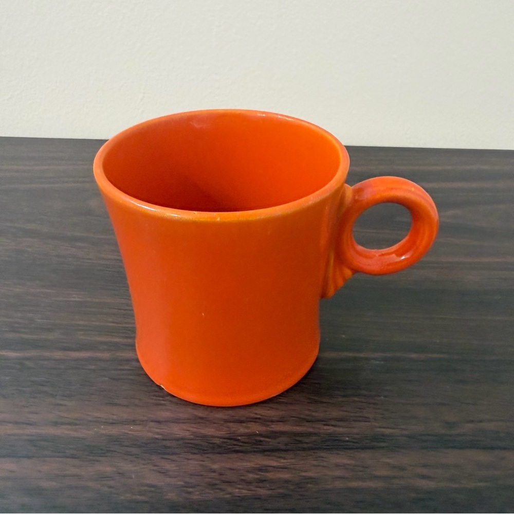 Vintage Fiesta Original Red Orange Ring Handle Coffee Mug Cup Homer Laughlin